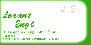 lorant engl business card